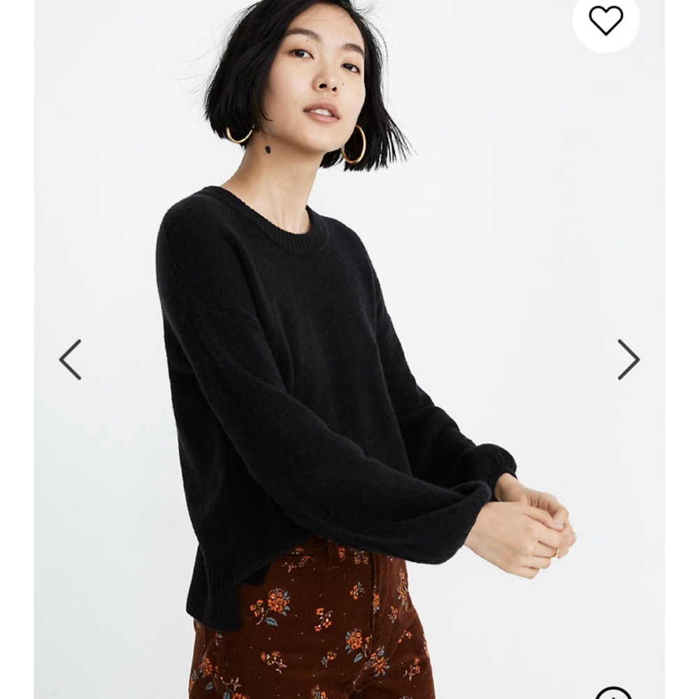 Madewell pullover black sweater in coziest yarn M